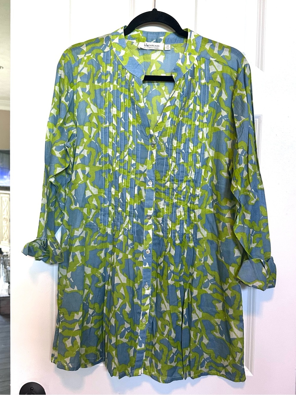 bluTHREADS by rockflowerpaper 100% Cotton Printed Tunic Top Size Medium - Picture 2 of 8